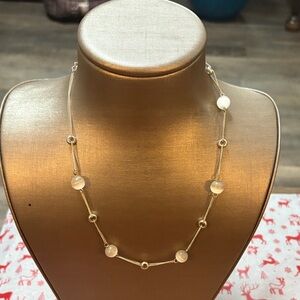 Elegant Silver and White Bead Necklace
